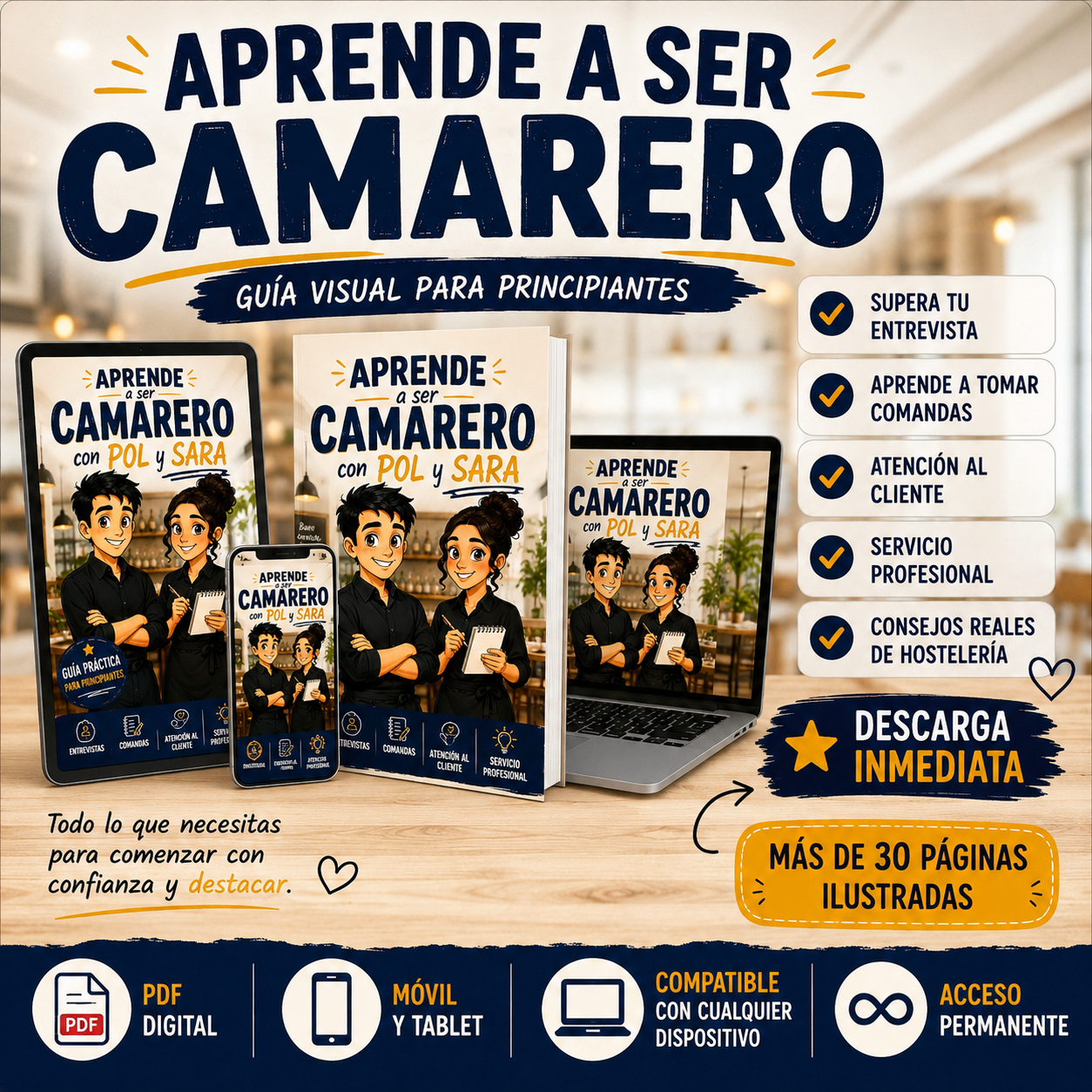 Aprende a ser camarero con Pol y Sara