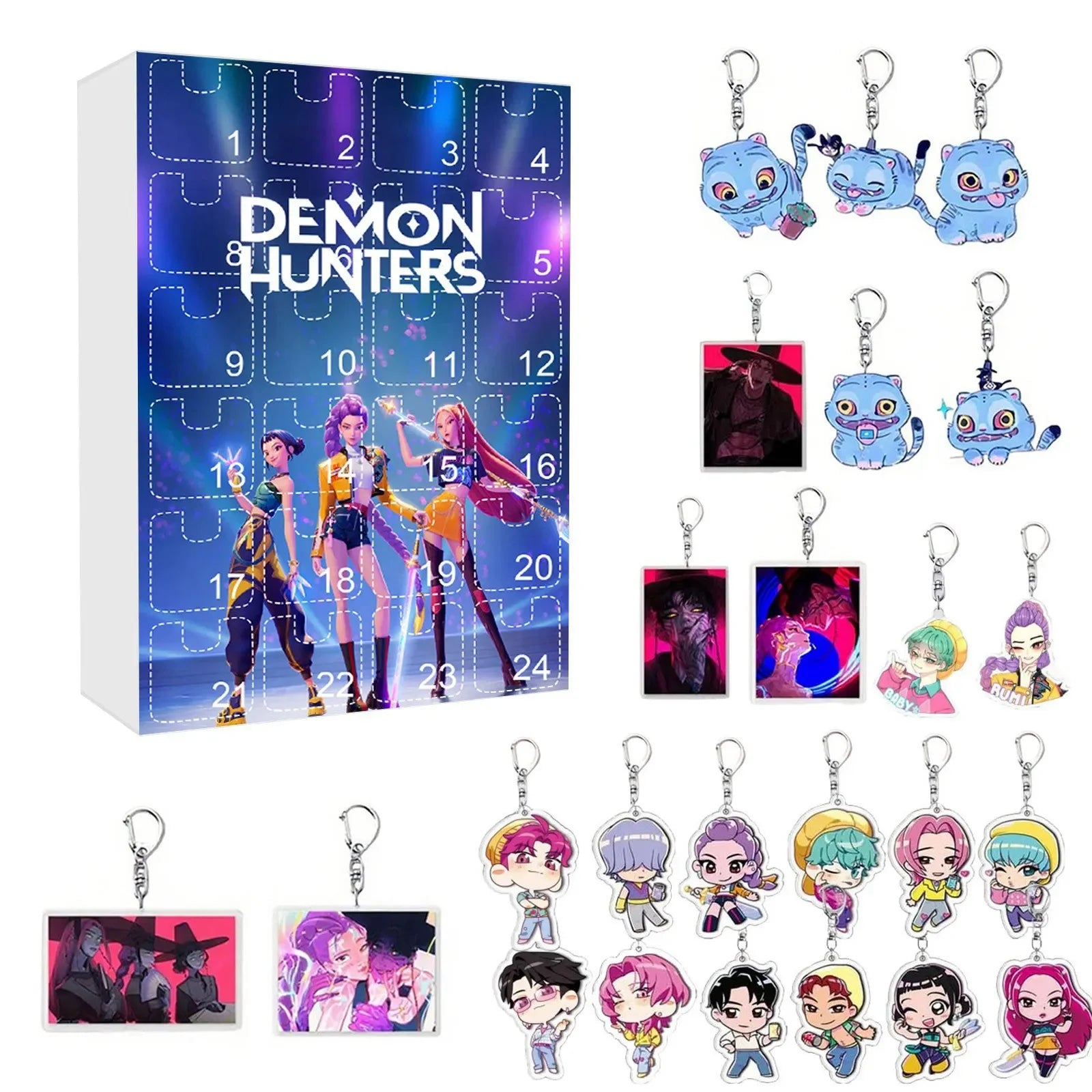 Kpop Demon Hunters 2025 Advent Calendar - Collectible Blind Box Set with Rumi Zoey Mira Characters, Holiday Gift