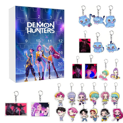 Kpop Demon Hunters 2025 Advent Calendar - Collectible Blind Box Set with Rumi Zoey Mira Characters, Holiday Gift